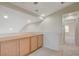 Carpeted hallway featuring recessed lighting and a built-in storage cabinet at 422 Waterbrook Dr, Henderson, NV 89015