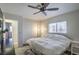 Comfortable bedroom with ceiling fan and large closet at 427 Shamrock Dr, Henderson, NV 89002