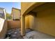 Small backyard with gravel and covered patio area at 4530 Lime Straight Dr, Las Vegas, NV 89115