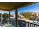 Private balcony overlooking neighborhood with trees and homes at 4530 Lime Straight Dr, Las Vegas, NV 89115