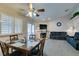 Spacious living room featuring a fireplace and comfortable seating at 5417 Lemhi Ct, North Las Vegas, NV 89031