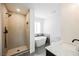 Bathroom with freestanding bathtub and walk-in shower at 5840 N El Capitan Way, Las Vegas, NV 89149