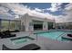 Relaxing rooftop pool and hot tub with lounge chairs at 900 Las Vegas Blvd # 904, Las Vegas, NV 89101