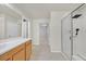 Bathroom with double vanity and large shower at 1112 Via San Pietro, Henderson, NV 89011