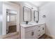 Modern bathroom with double vanity and sleek fixtures at 2113 La Harve Dr, Las Vegas, NV 89106