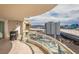 Private balcony with city views and seating area at 2857 Paradise Rd # 1901, Las Vegas, NV 89109