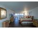 Bright bedroom featuring a king-size bed and city views at 3111 Bel Air Dr # 18F, Las Vegas, NV 89109