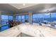 Modern kitchen with marble countertops and city views at 3111 Bel Air Dr # 18F, Las Vegas, NV 89109