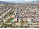 Aerial view of neighborhood with pools and solar panels at 3721 Alcantara Ln, North Las Vegas, NV 89084