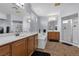 Bathroom with double sinks, soaking tub, and shower at 3721 Alcantara Ln, North Las Vegas, NV 89084