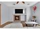 Bright living room with fireplace and neutral decor at 3721 Alcantara Ln, North Las Vegas, NV 89084