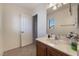 Bathroom with single sink vanity and tiled floor at 4204 Becket Ct, Las Vegas, NV 89129