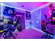 Vibrant gaming room with multiple monitors and LED lighting at 4204 Becket Ct, Las Vegas, NV 89129