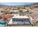 Aerial view showcasing home's unique design and backyard at 505 Ville Dr, Boulder City, NV 89005