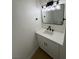 Modern bathroom with white vanity and black matte fixtures at 5933 Vegas Dr, Las Vegas, NV 89108