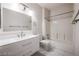 Clean bathroom, featuring a bathtub and modern vanity at 7167 S Durango Dr # 203, Las Vegas, NV 89113