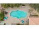 Aerial view of the pool and surrounding patio area at 7450 Via Olivero Ave, Las Vegas, NV 89117