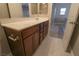 Clean bathroom with modern vanity and tiled floor at 8353 Stillhouse Ct, Las Vegas, NV 89113