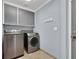 Bright laundry room with modern washer and dryer, and ample storage at 1306 Big Tree Ave, North Las Vegas, NV 89031