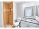 Updated bathroom with shower and vanity at 1411 Bareback Ct, Henderson, NV 89014