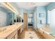 Elegant bathroom with double vanity and walk-in shower at 2563 Collinsville Dr, Henderson, NV 89052
