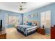 Spacious Primary bedroom with bay window and ceiling fan at 2563 Collinsville Dr, Henderson, NV 89052