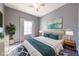 Bright bedroom with a queen-size bed and stylish decor at 2915 Rippling Springs St, Laughlin, NV 89029