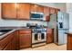 Kitchen with stainless steel oven and microwave at 3029 Bublin Bay Ave, North Las Vegas, NV 89081