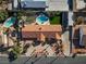 Straight down aerial shot of home features backyard pools, patios and luscious landscaping at 321 E Middleton Dr, Henderson, NV 89015