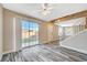 Living area with sliding glass door leading to the backyard at 5040 Sublight Ave, Las Vegas, NV 89108