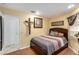 Cozy bedroom featuring a double bed and wood flooring at 6442 Cedar Breaks Ave, Las Vegas, NV 89156