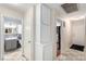 Clean hallway with tiled flooring and built-in storage at 6442 Cedar Breaks Ave, Las Vegas, NV 89156