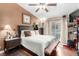 Bright main bedroom with ceiling fan and private access to the backyard at 6442 Cedar Breaks Ave, Las Vegas, NV 89156