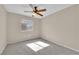 Bright bedroom with ceiling fan and neutral carpeting at 7950 W Flamingo Rd # 1041, Las Vegas, NV 89147