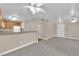 Kitchen with light wood cabinets and granite countertops at 7950 W Flamingo Rd # 1041, Las Vegas, NV 89147