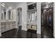 Luxurious bathroom featuring double vanities and walk-in closet at 10000 Cresent Mesa Ln, Las Vegas, NV 89145