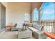 Spacious balcony with comfortable seating and stunning views at 19 Via Visione # 204, Henderson, NV 89011