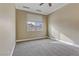 Bright bedroom with a view and ceiling fan at 19 Via Visione # 204, Henderson, NV 89011
