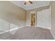 Bright bedroom with carpet flooring and ceiling fan at 19 Via Visione # 204, Henderson, NV 89011