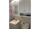 Clean bathroom with white vanity, a medicine cabinet, and a shower/tub combo at 1905 Weldon Pl, Las Vegas, NV 89104