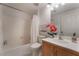 Clean bathroom, featuring a bathtub and updated vanity at 3975 N Hualapai Way # 266, Las Vegas, NV 89129