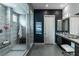 Sleek bathroom with dual vanity, large shower, and modern fixtures at 4269 Solace St # 0, Las Vegas, NV 89135