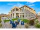 Relaxing backyard with fire pit and ample green space at 5219 Iron River Ct, Las Vegas, NV 89135