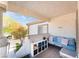 Cozy patio with seating area and storage at 6701 Squaw Mountain Dr # 203, Las Vegas, NV 89130