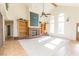 Large living room with fireplace and built-in shelving at 1010 Legacy Dr, Boulder City, NV 89005