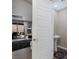 Simple bathroom with a pedestal sink and modern fixtures at 10936 White Alder Pl, Las Vegas, NV 89138