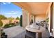 Covered patio with seating and outdoor furniture at 2 Lago Turchino Ct, Henderson, NV 89011