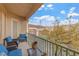 Private balcony with patio furniture and mountain views at 237 Garrett Ln # 2, Boulder City, NV 89005