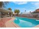 Refreshing blue swimming pool with a patio and backyard at 2923 Palora Ave, Las Vegas, NV 89121