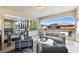 Outdoor patio with seating area and private sauna at 304 Elder View Dr, Las Vegas, NV 89138